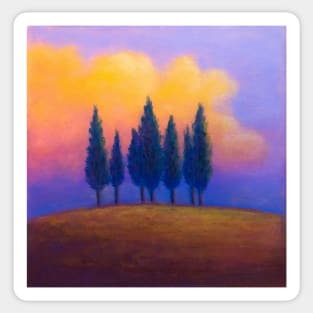 Pastel painting - Tuscany landscape Sticker